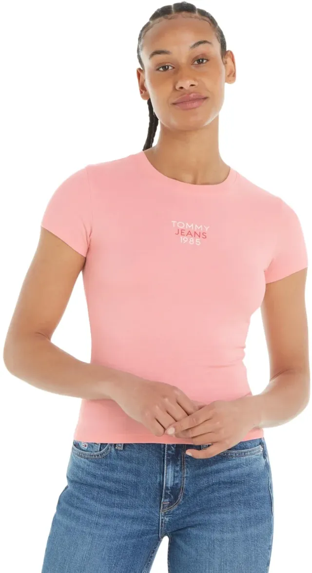 Tommy Jeans Essential Rib T-Shirt Damen Slim Fit