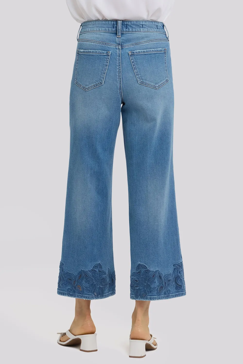 NYDJ Teresa Wide Leg Ankle Jeans Petite Port Sea