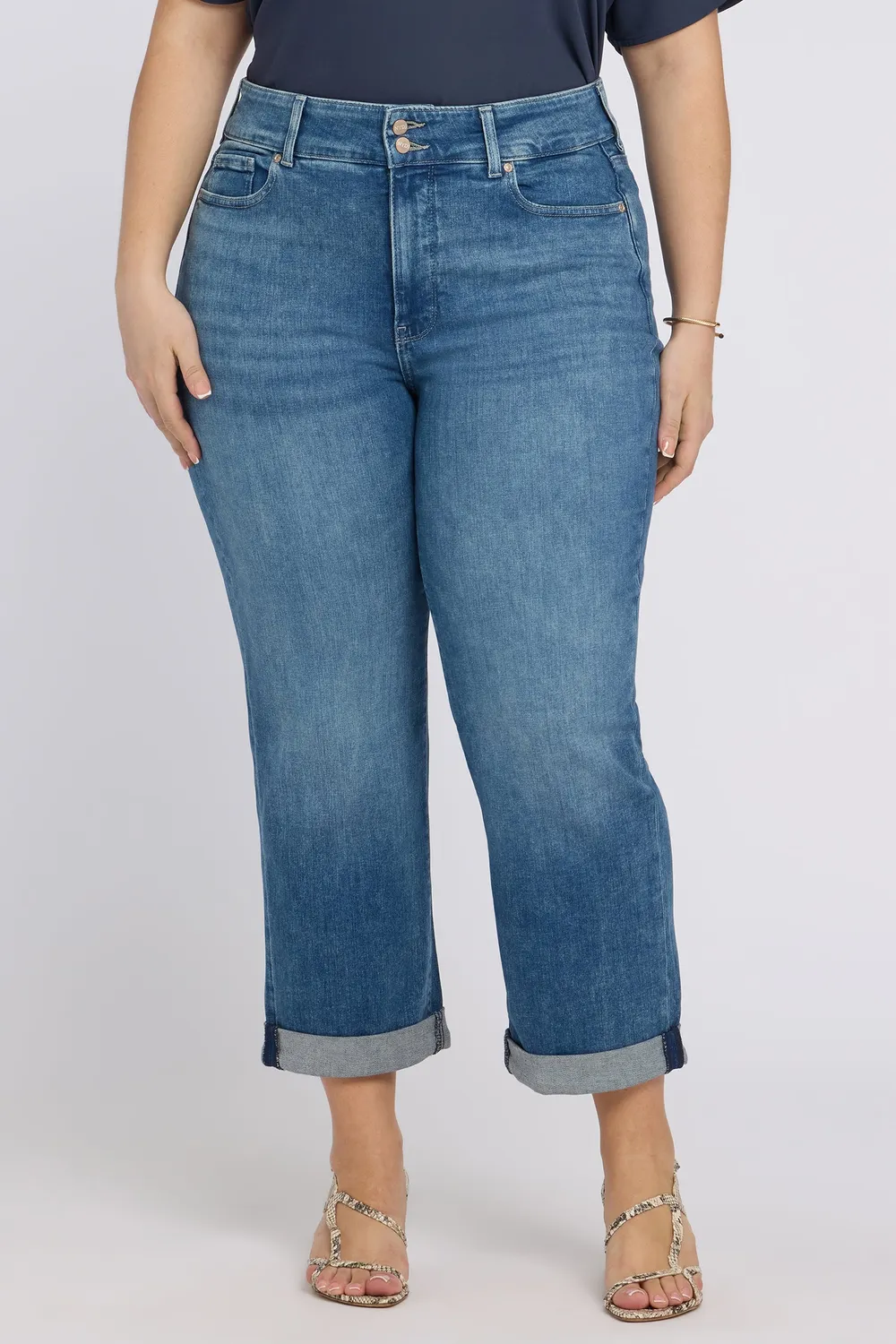 NYDJ Bailey Crop Jeans Plus Size Breezy Palms