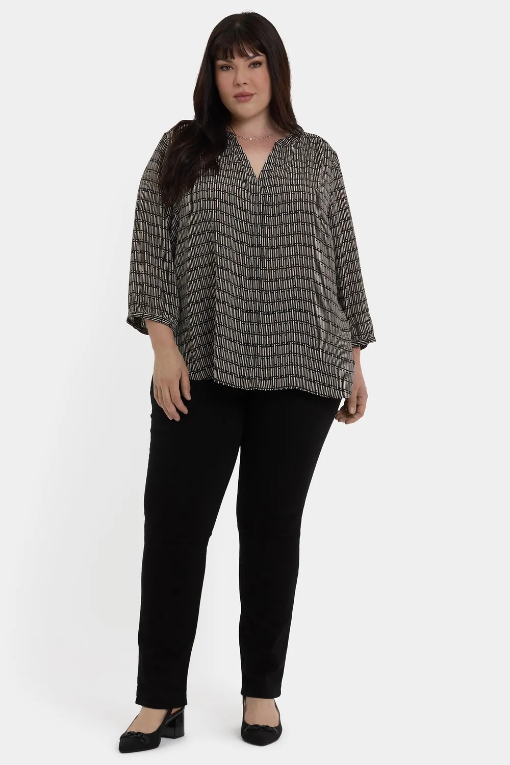 NYDJ Pintuck Bluse Plus Size Arrieta