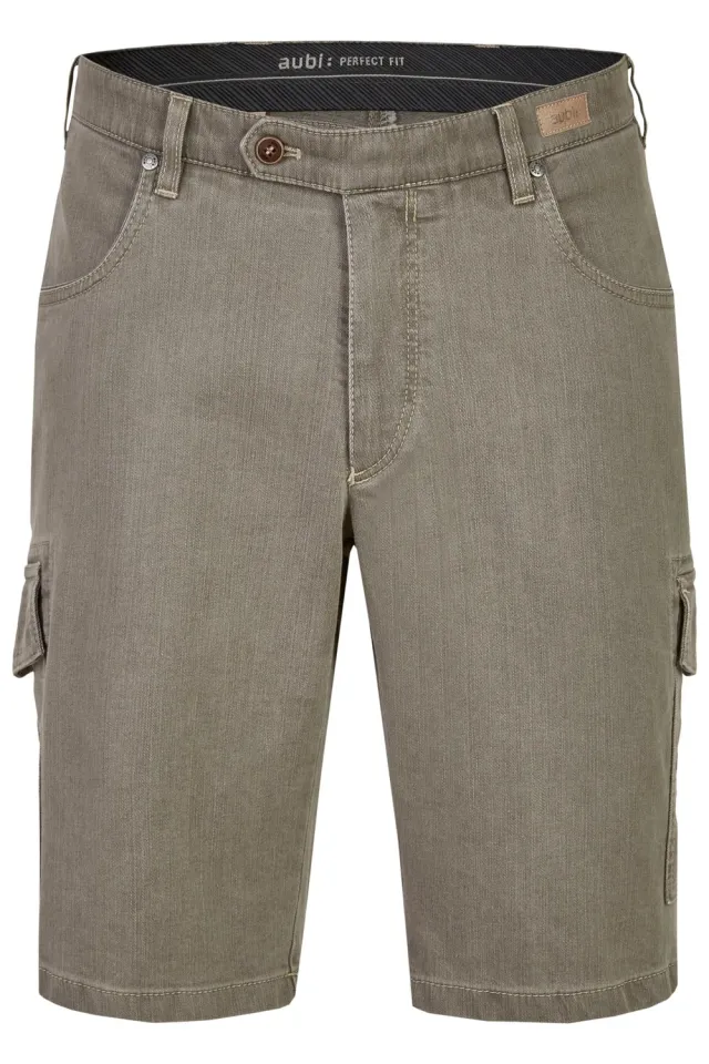 AUBI 616 Sommer Cargo Shorts Stretch Baumwolle Olive 24