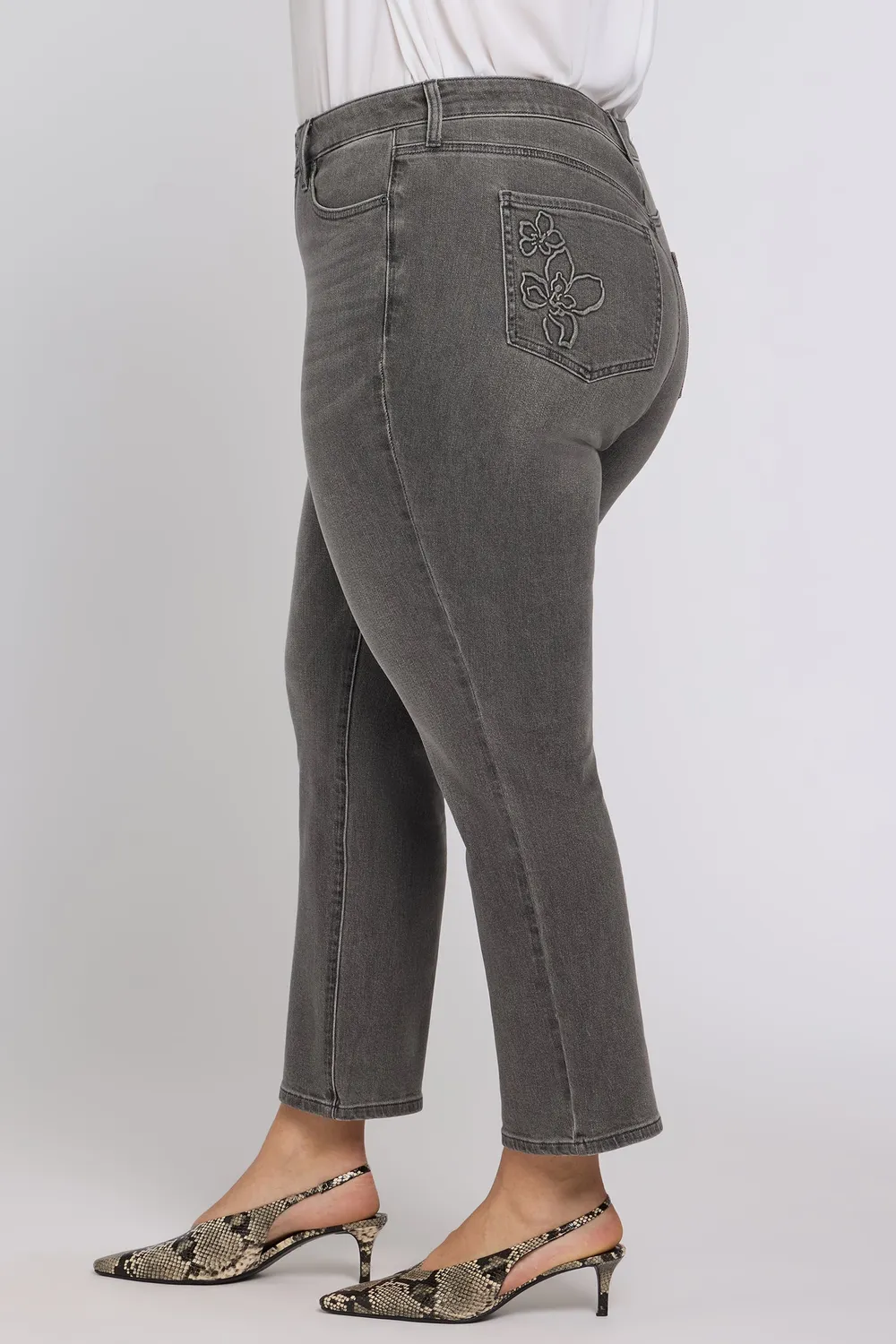 NYDJ Marilyn Straight Ankle Plus Jeans Dusty Ash