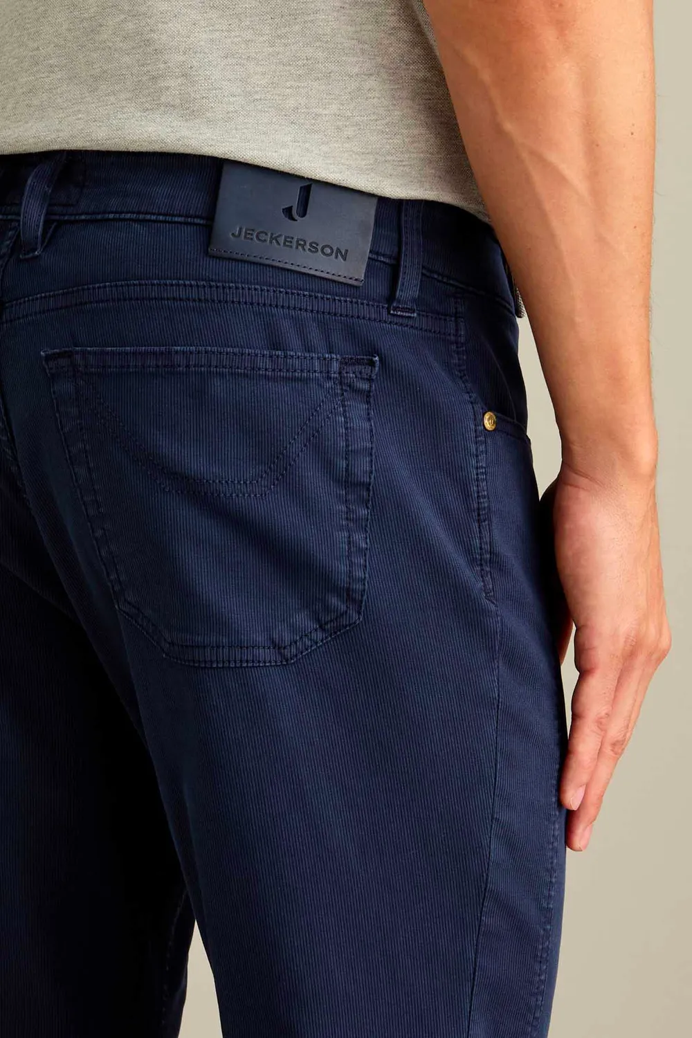 Jeckerson John Hose Slim Fit dunkelblau Piquet-Tencel