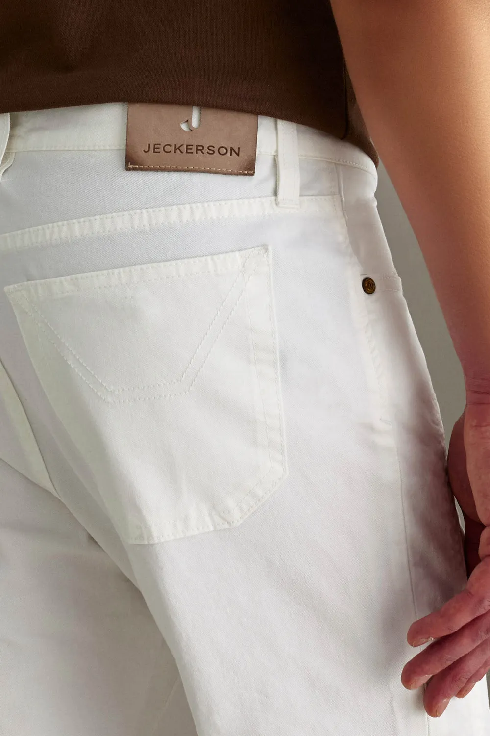 Jeckerson John Hose Weiß Baumwolle Slim Fit Toppa