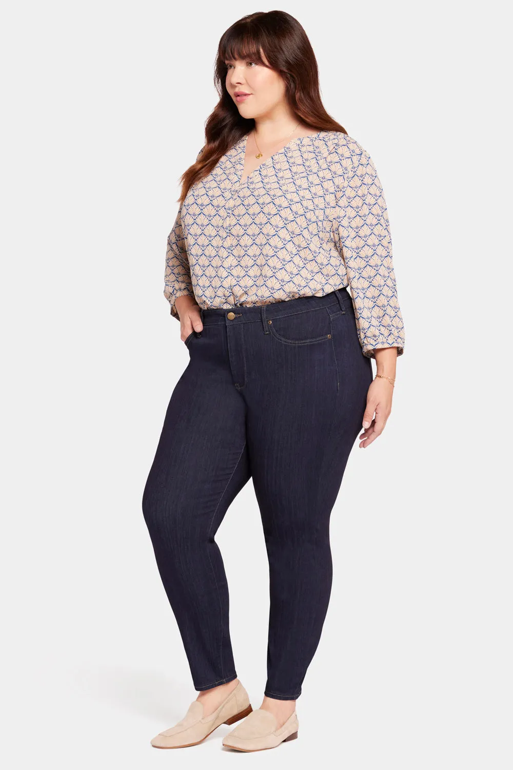 NYDJ Ami Skinny Plus-Size-Jeans Mabel blau Stretch