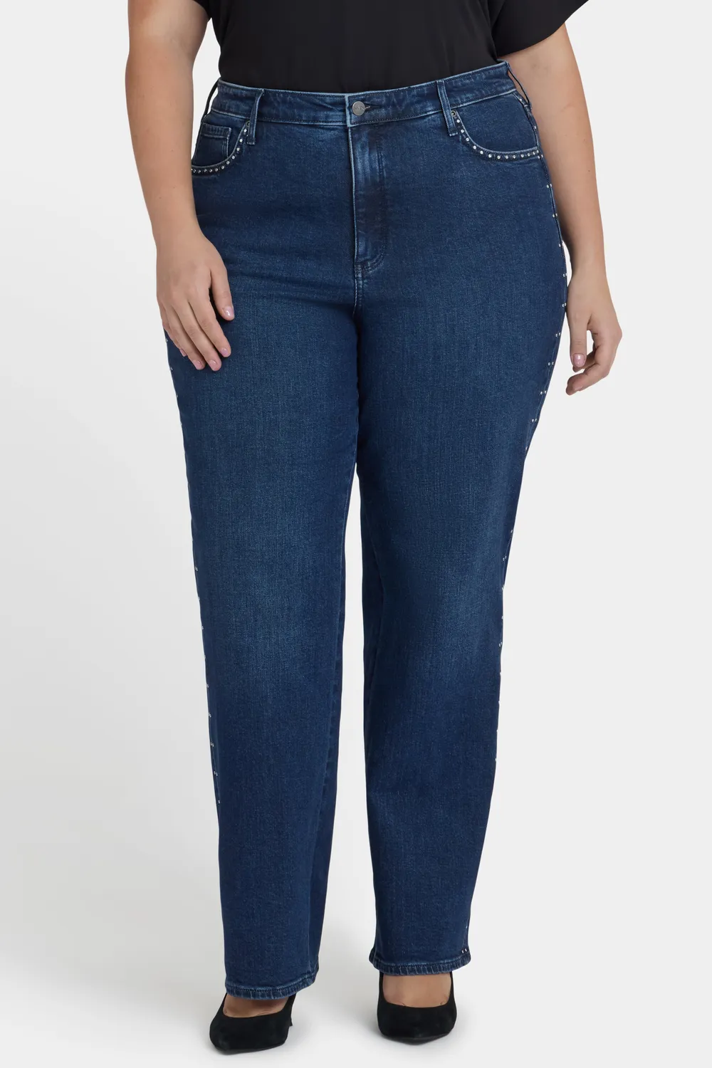 NYDJ Brooke Loose Straight Plus Jeans Louvre Sapphire