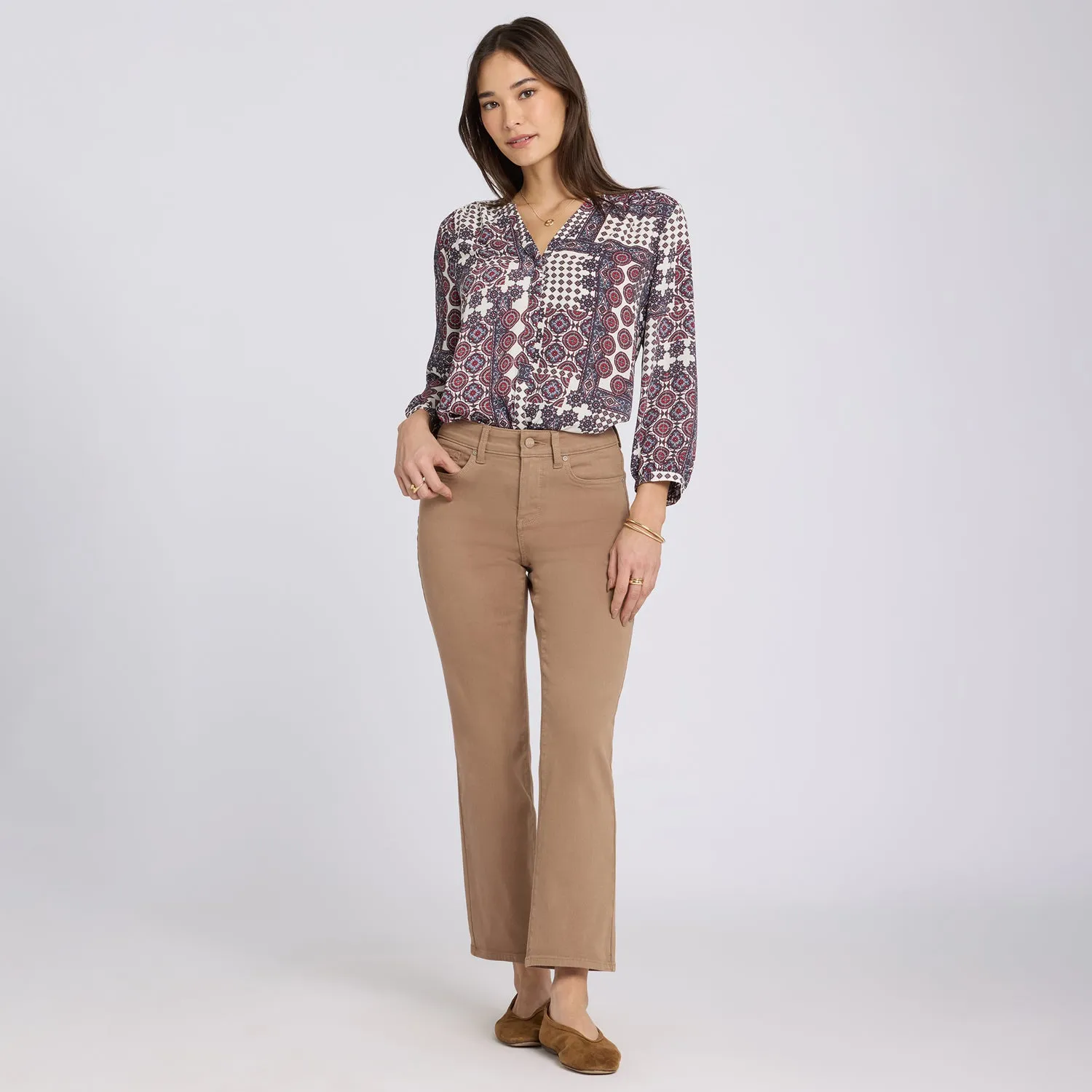 NYDJ Marilyn Straight Ankle Jeans Toasted Coconut