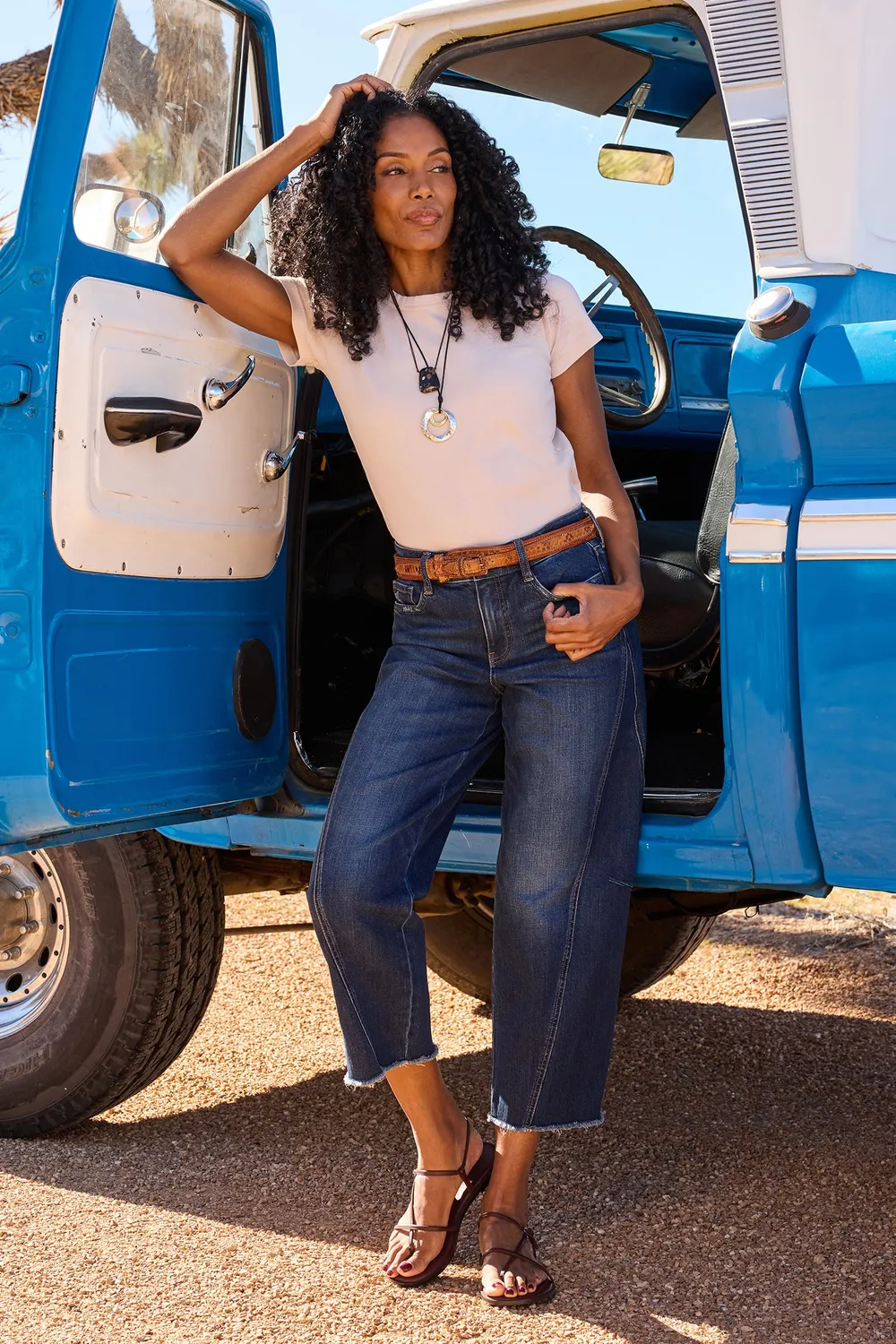 NYDJ Alyssa Relaxed Crop Jeans Sunset Villa dunkelblau