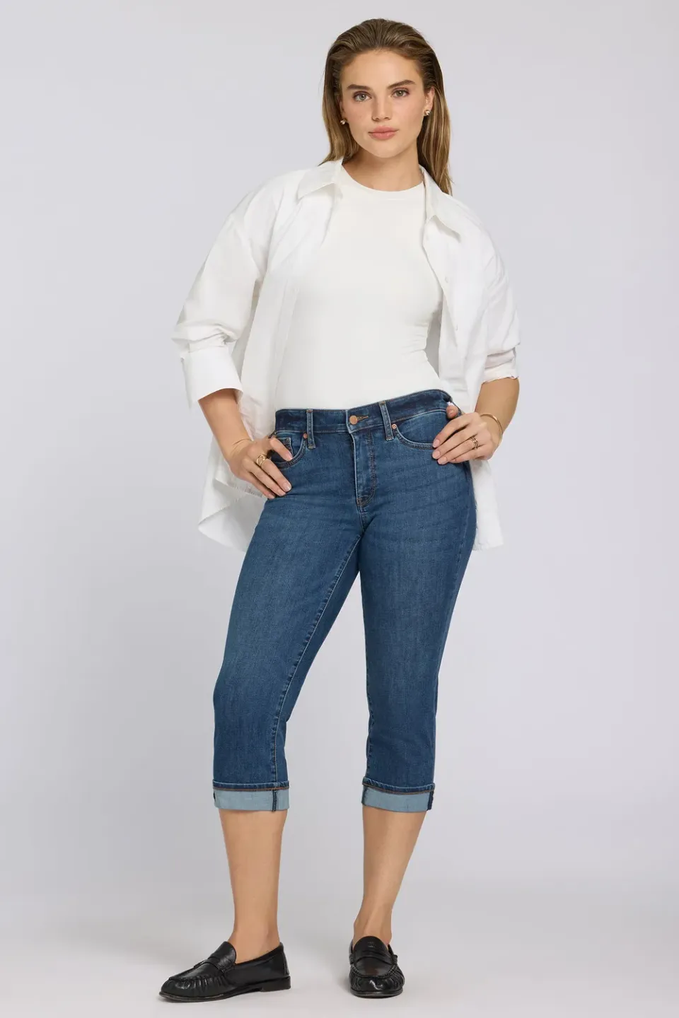 NYDJ Marilyn Straight Crop Jeans Petite Sunset Villa Denim