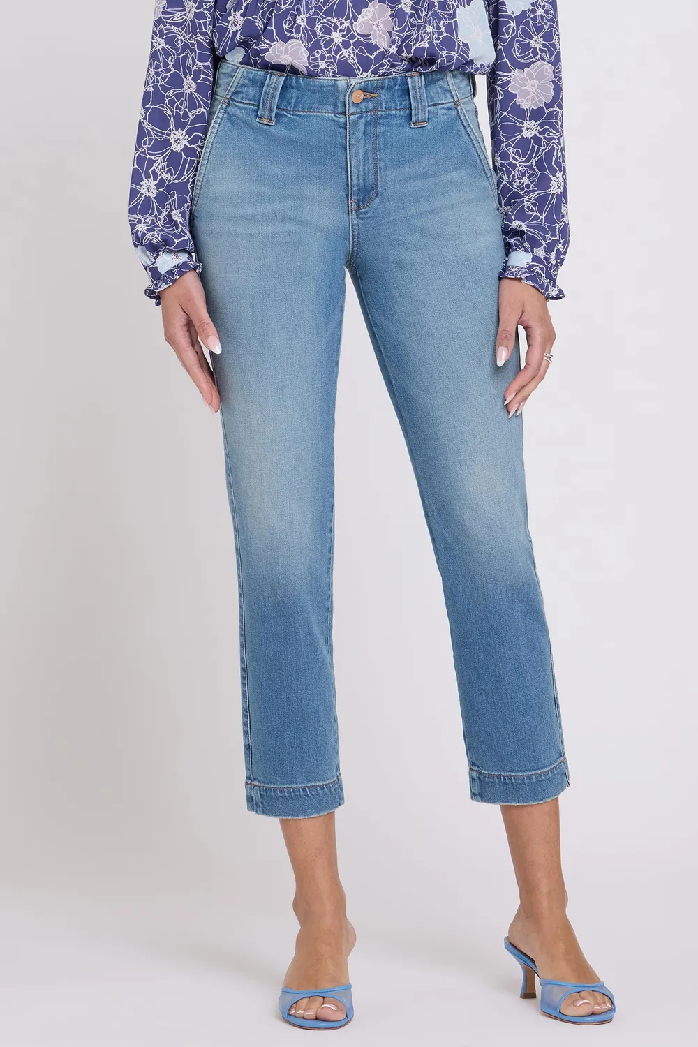 NYDJ Sheri Slim Straight Petite Jeans Port Sea