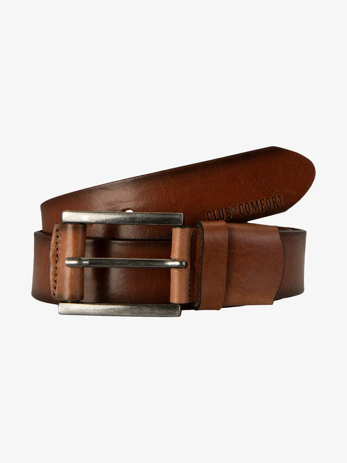Club of Comfort Leder A54 Gürtel braun Echtleder Stretch