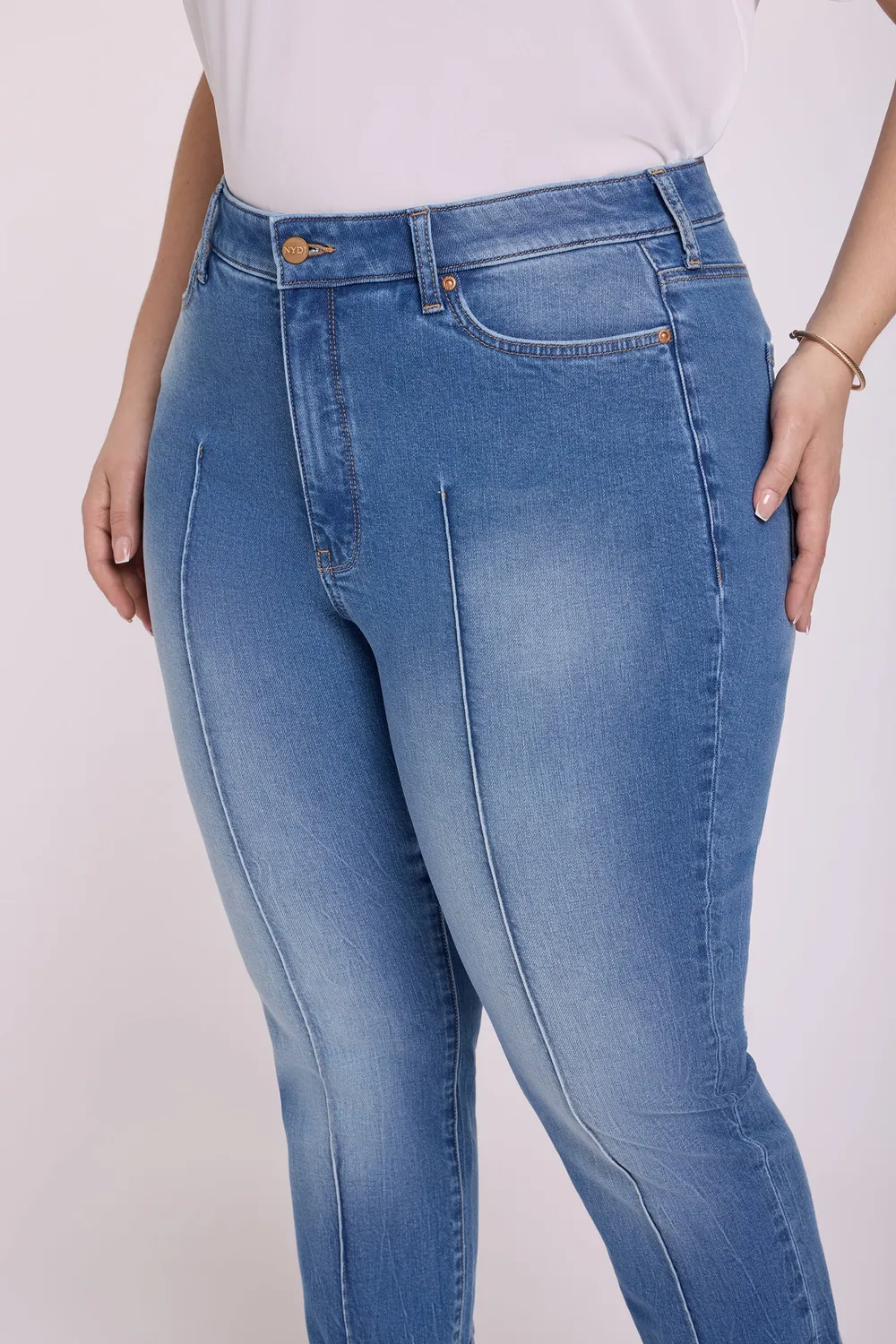 NYDJ Marilyn Straight Plus Jeans Pacifica formend