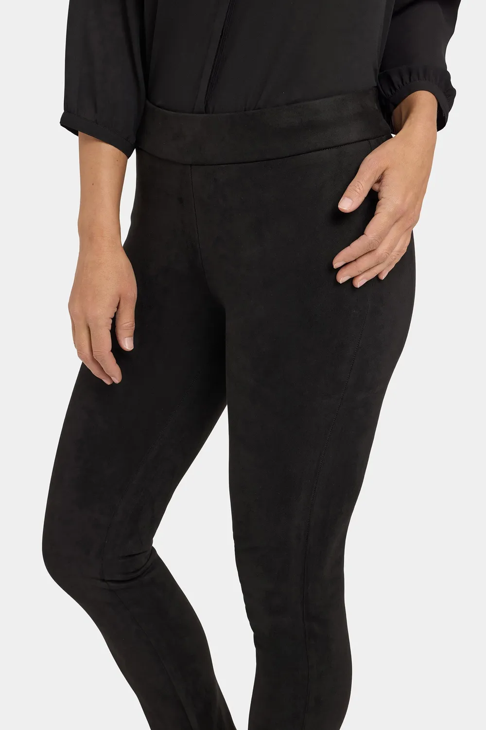 NYDJ Basic Legging-Hose Schwarz Wildleder-Optik