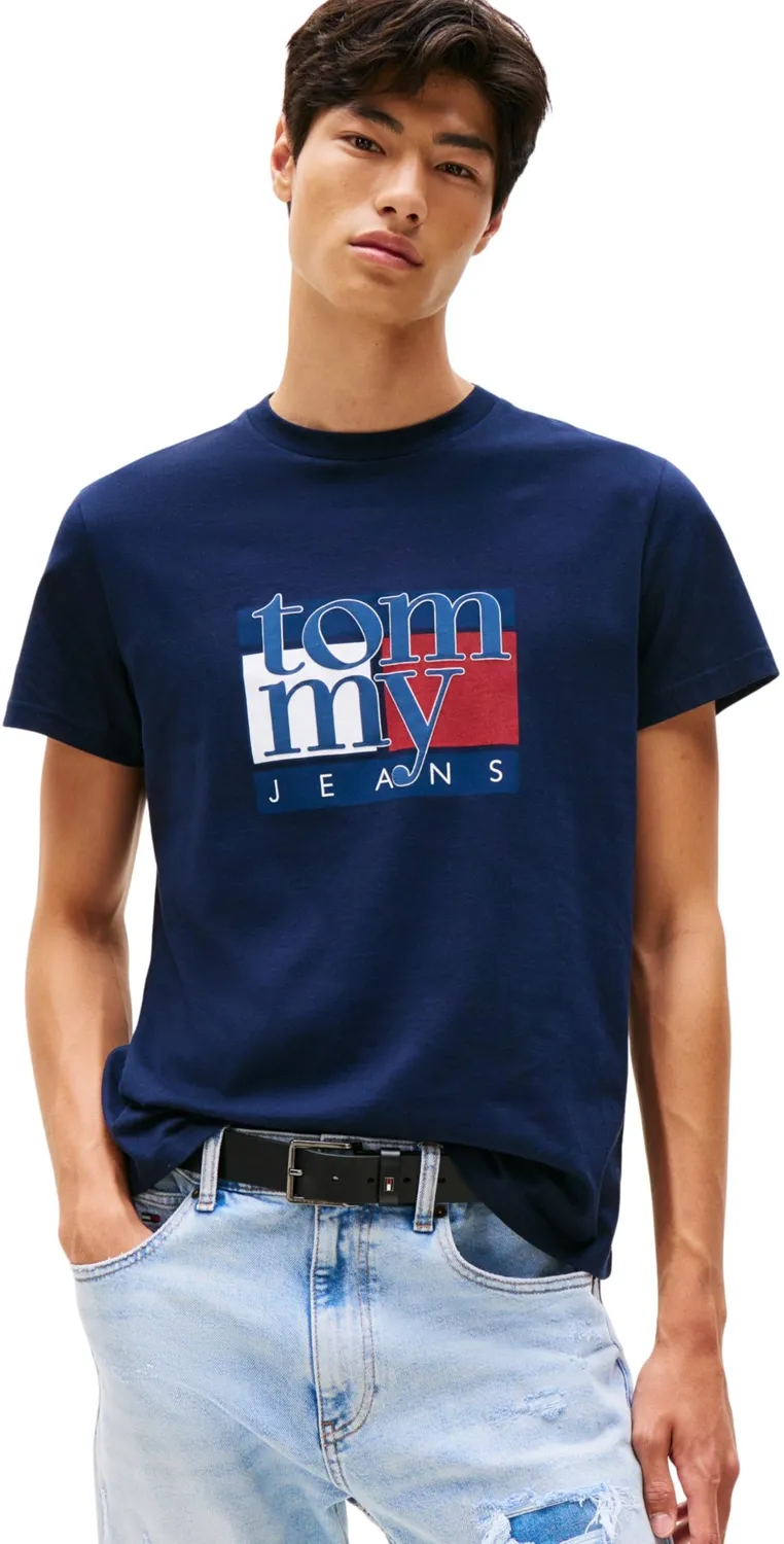 Tommy Jeans TJM Slim RWB Flag Tee T-Shirt Herren Slim