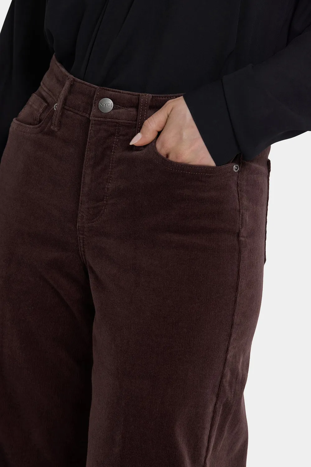 NYDJ Teresa Wide Leg Hose Bitter Chocolate Cord