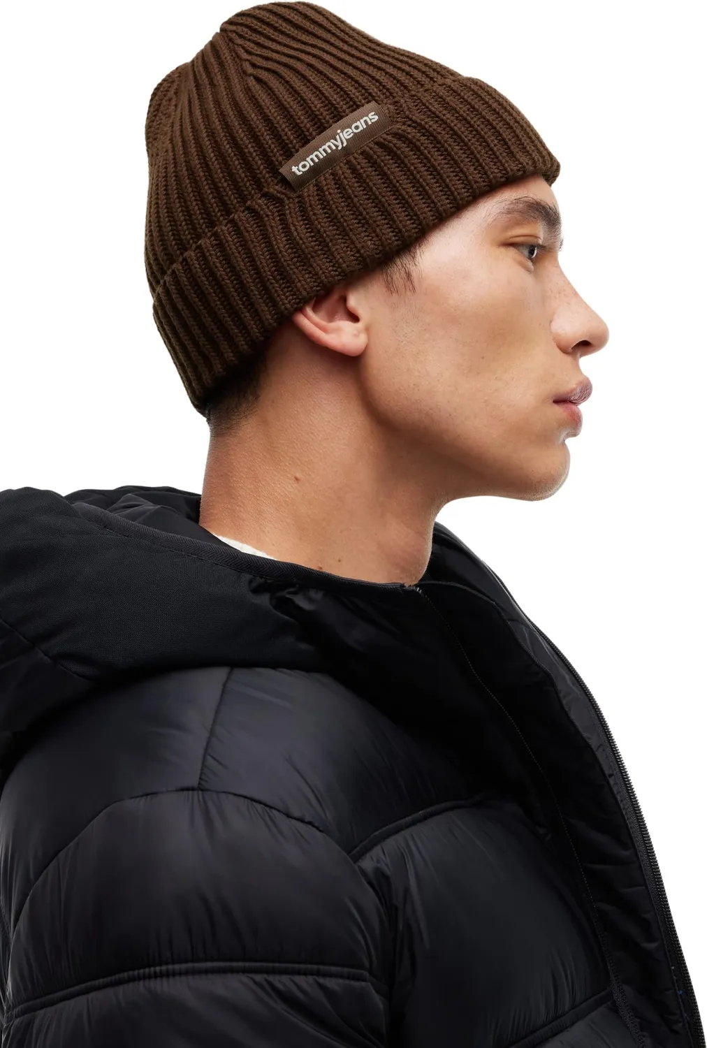 Tommy Jeans TJM Linear Logo Beanie AM0AM14865 braun