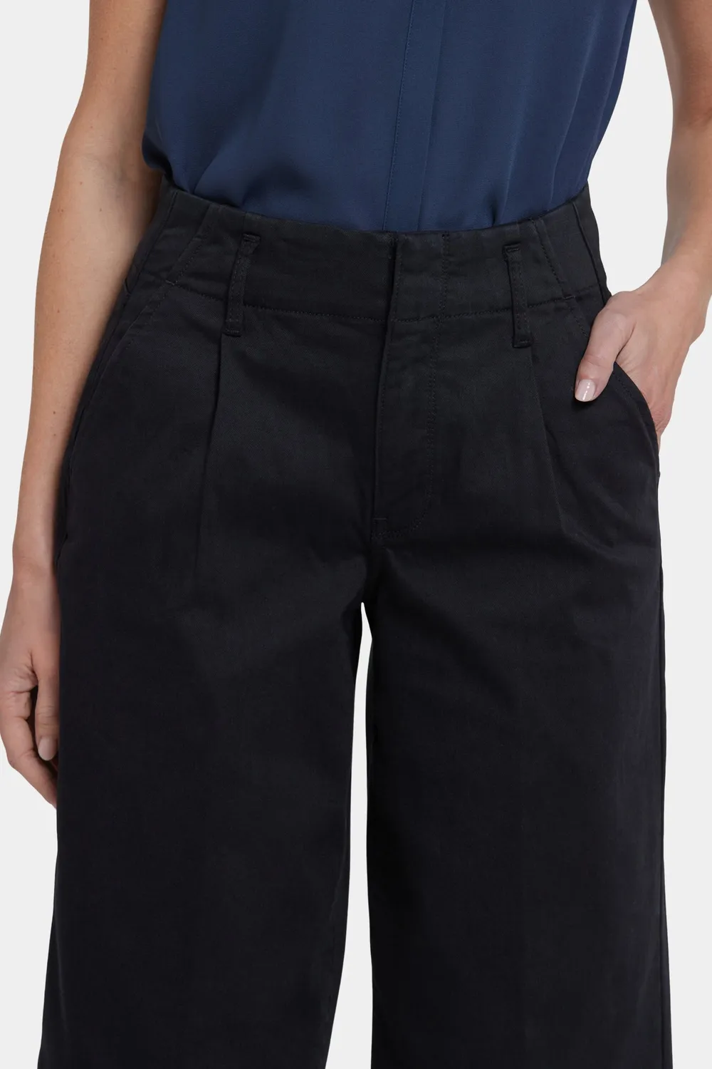 NYDJ Mona Wide Leg Trouser Jeans Schwarz 30er Länge