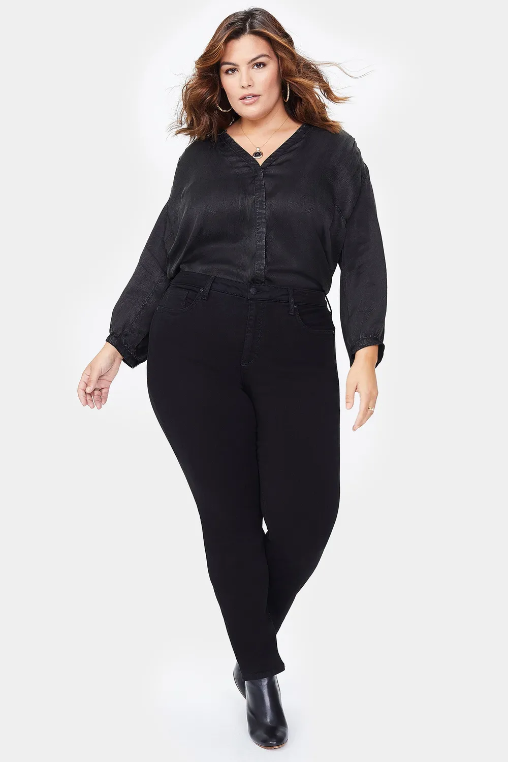 NYDJ Ami Skinny Jeans Schwarz Plus Size mit Shape