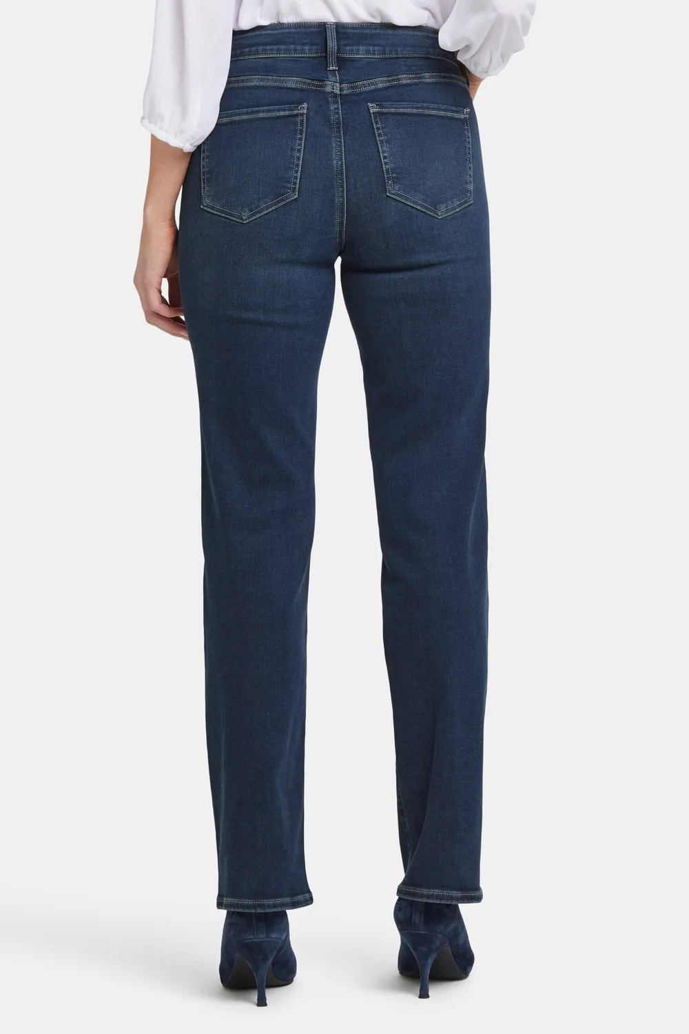NYDJ Marilyn Straight Petite Jeans Presley dunkelblau