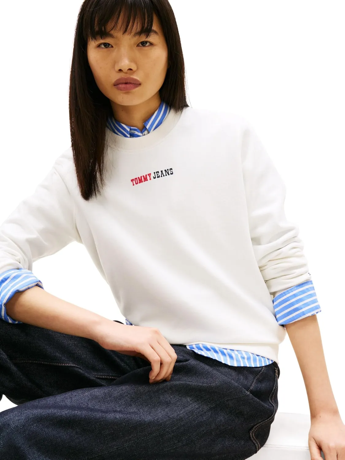 Tommy Jeans Logo 2 Crew Sweatshirt Blau Gr M