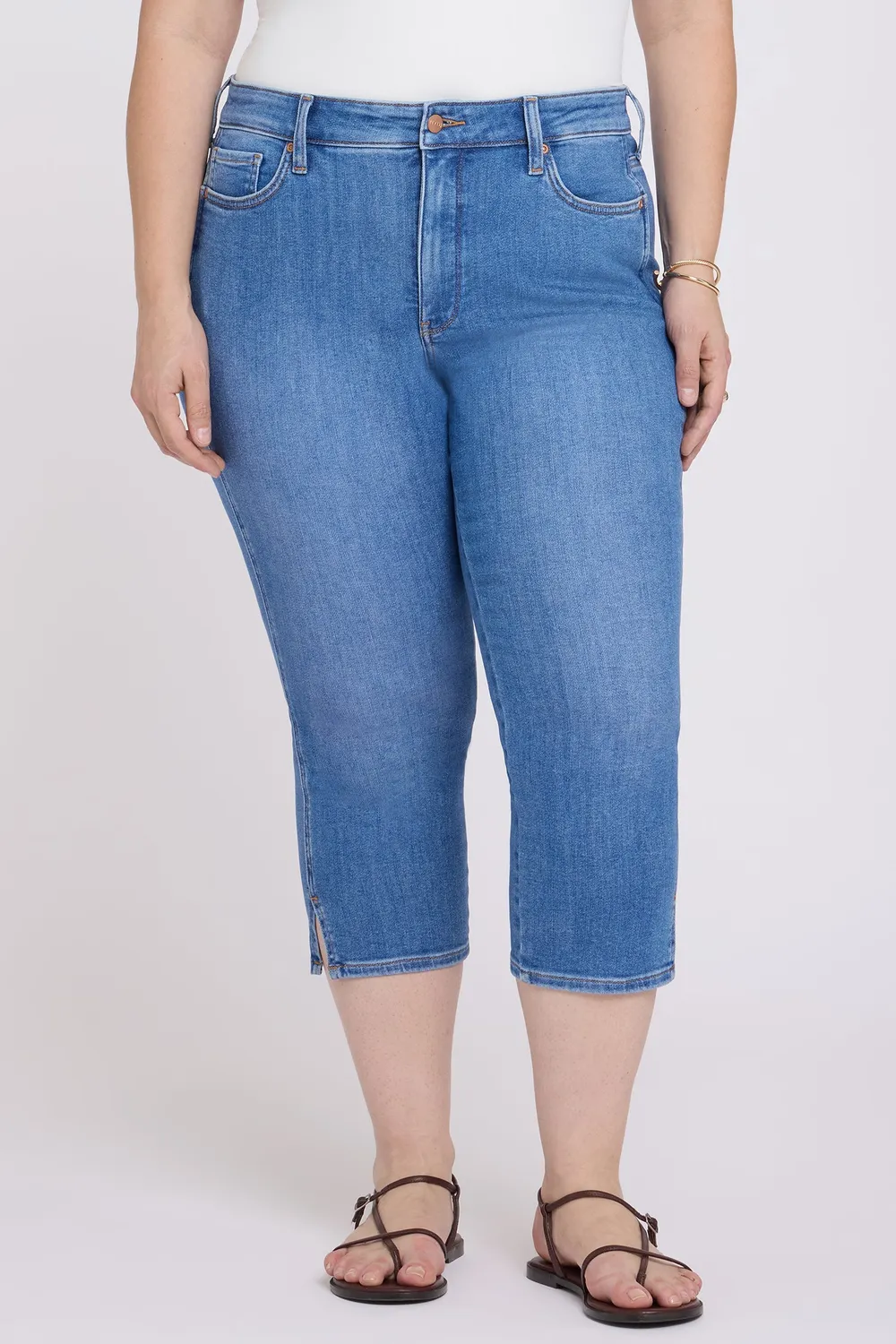 NYDJ Chloe Capri Jeans Plus Blue Paradise Mid Rise