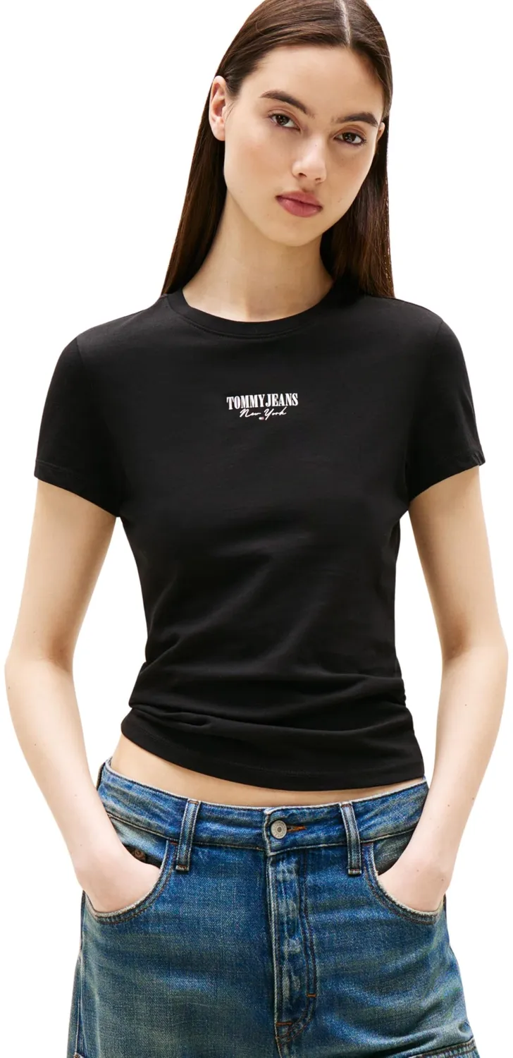 Tommy Jeans Essential Logo Cropped T-Shirt Damen kurz
