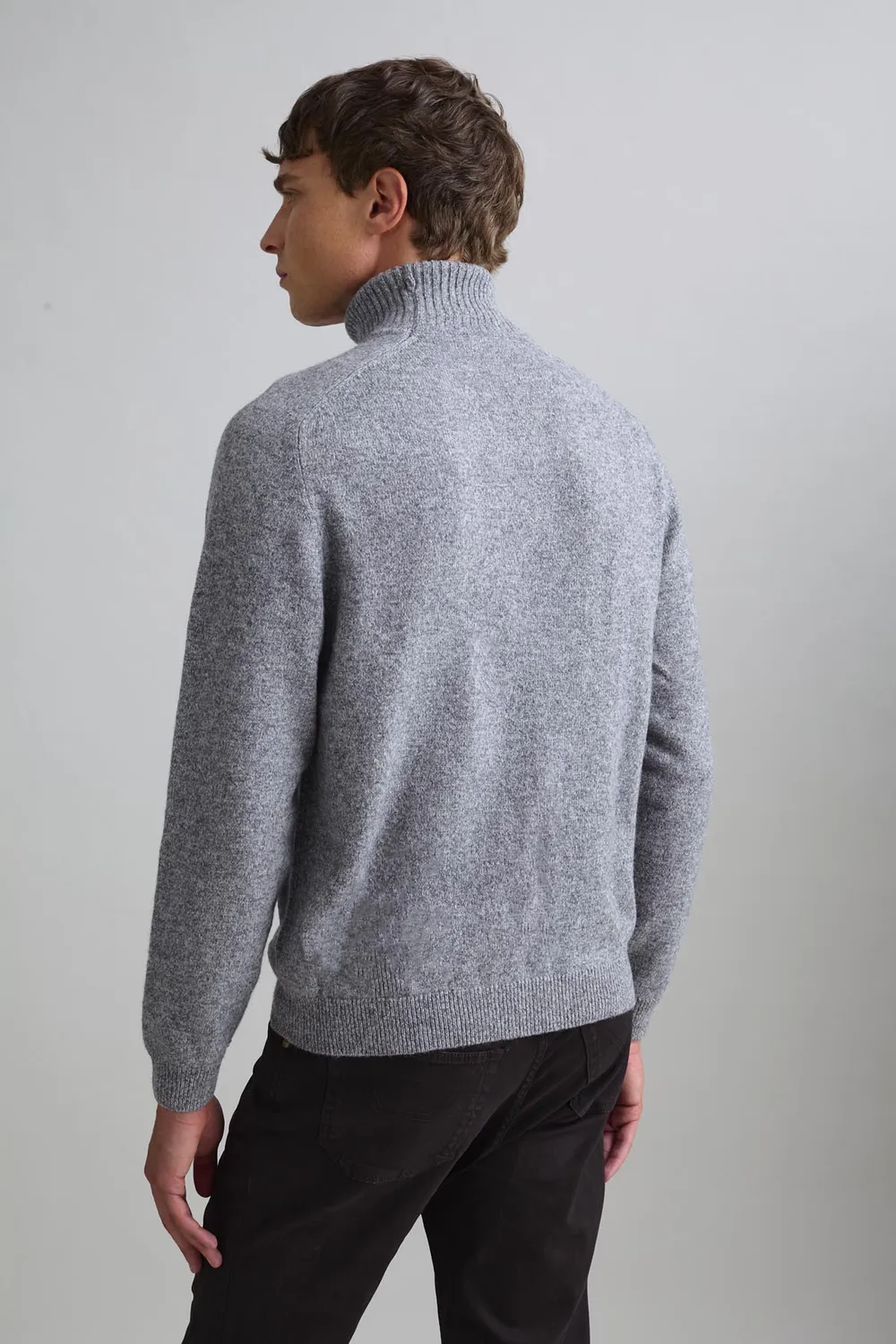 Jeckerson Dolcevita Wollpullover Grau Melange