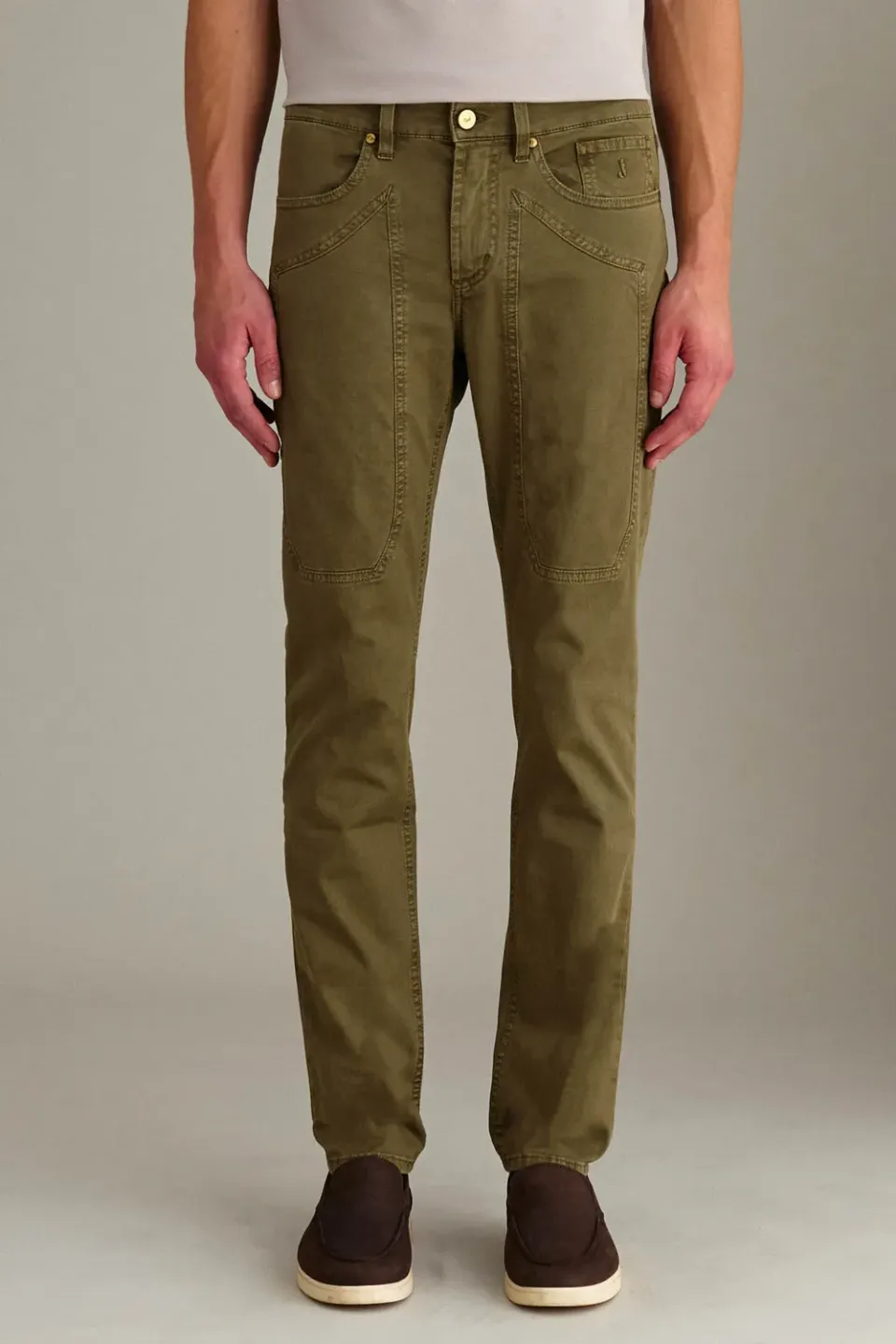 Jeckerson John Hose Militärgrün Slim Stretch