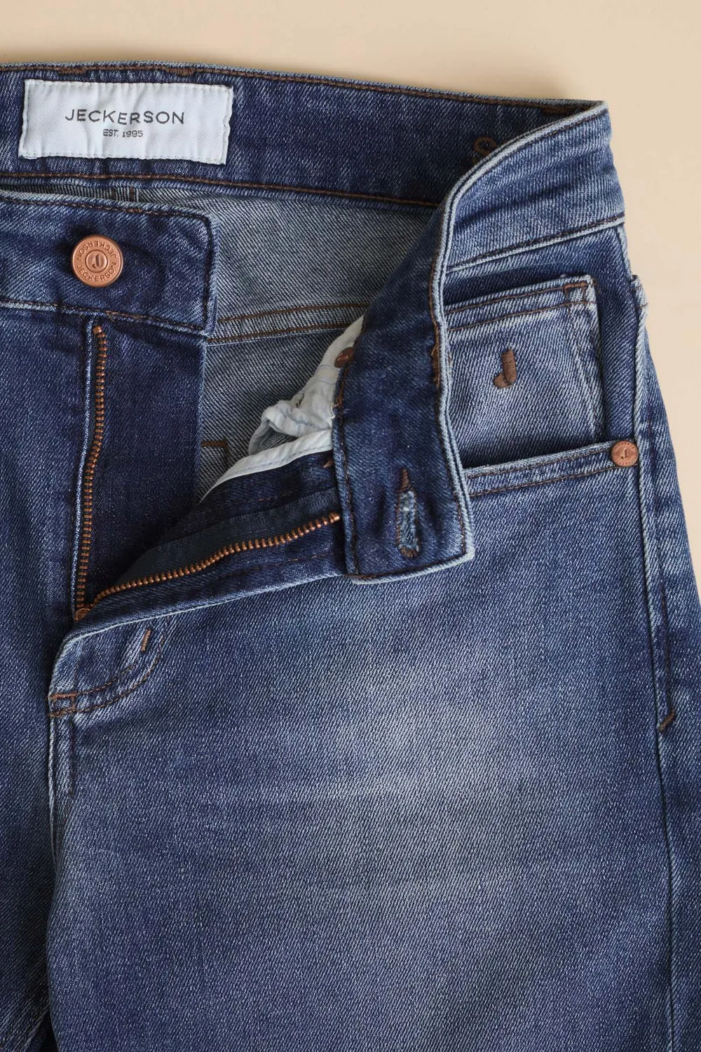 Jeckerson Jane Straight Fit Damenjeans mittelblau Denim