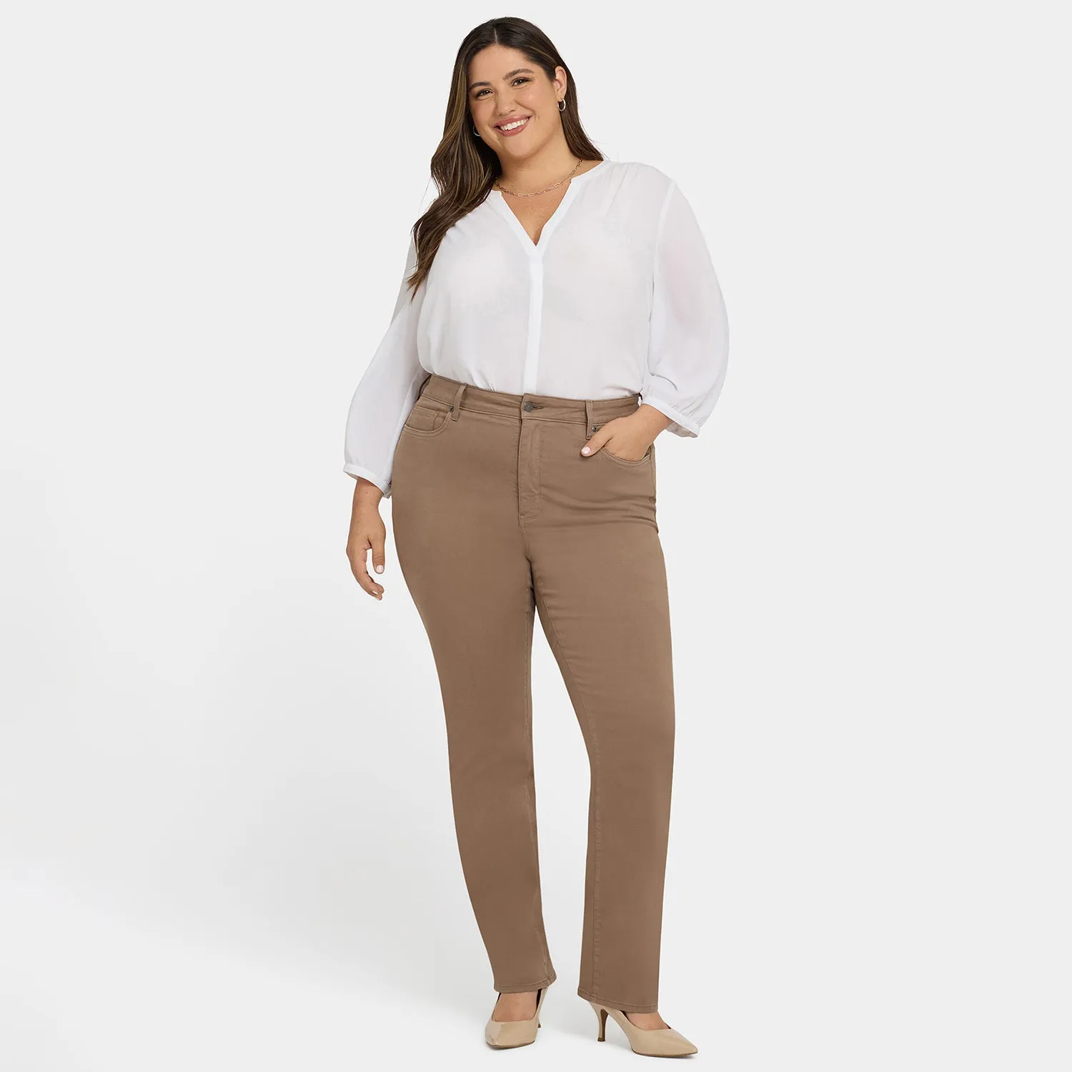 NYDJ Marilyn Straight Plus Jeans Elmwood
