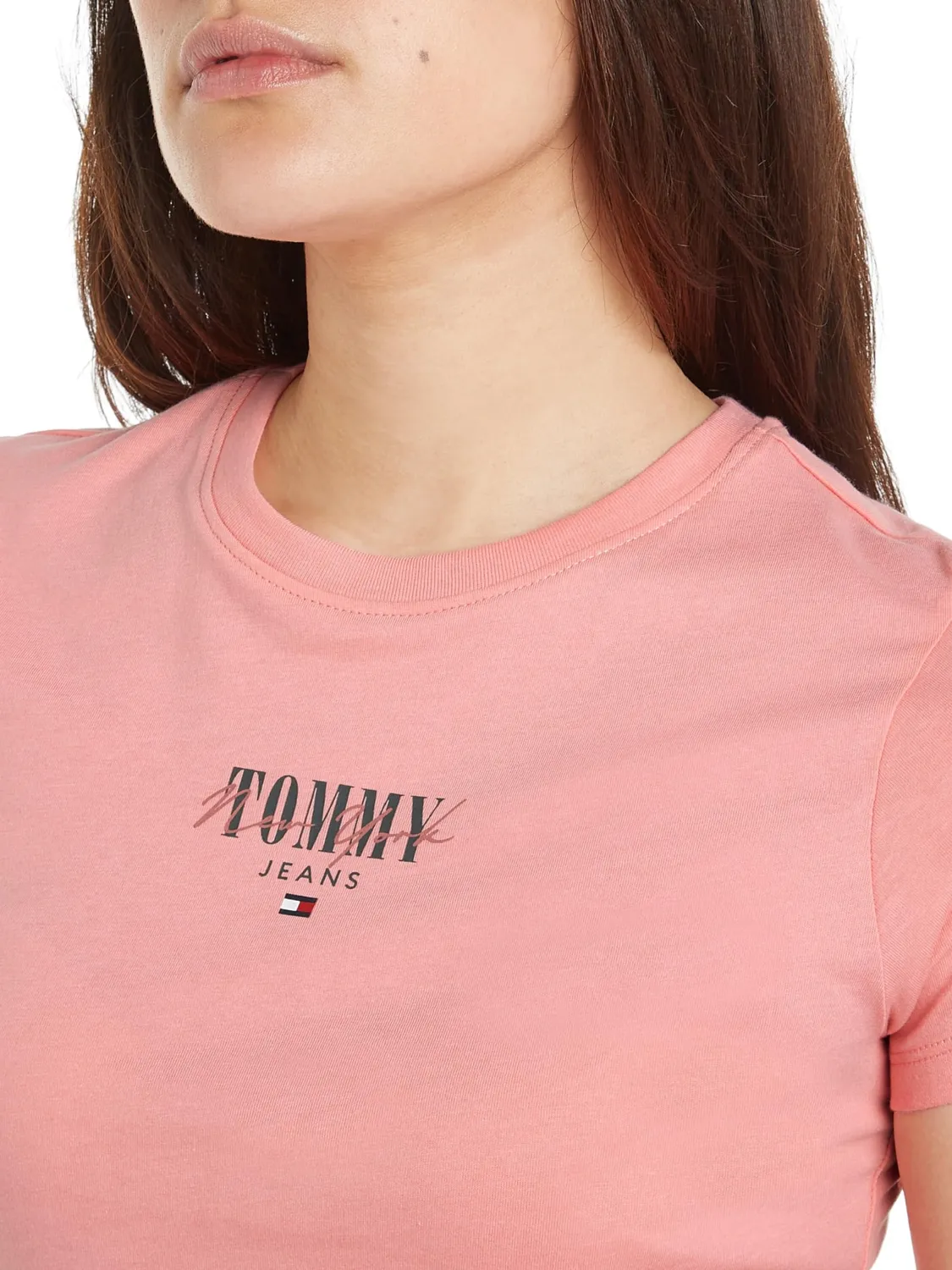 Tommy Jeans Damen T-Shirt Kurzarm Gr. L Baumwolle