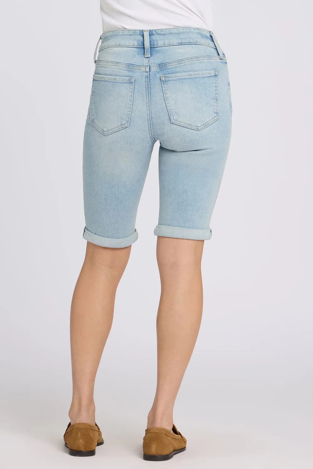 NYDJ Briella Petite Denim-Shorts Keys View hellblau