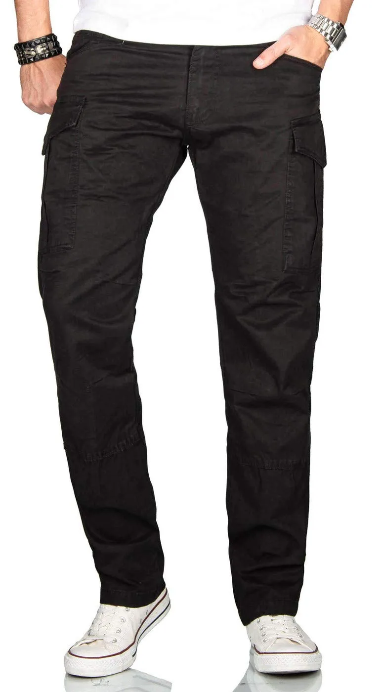 Alessandro Salvarini AS-032 Herren Cargohose Beige Stretch