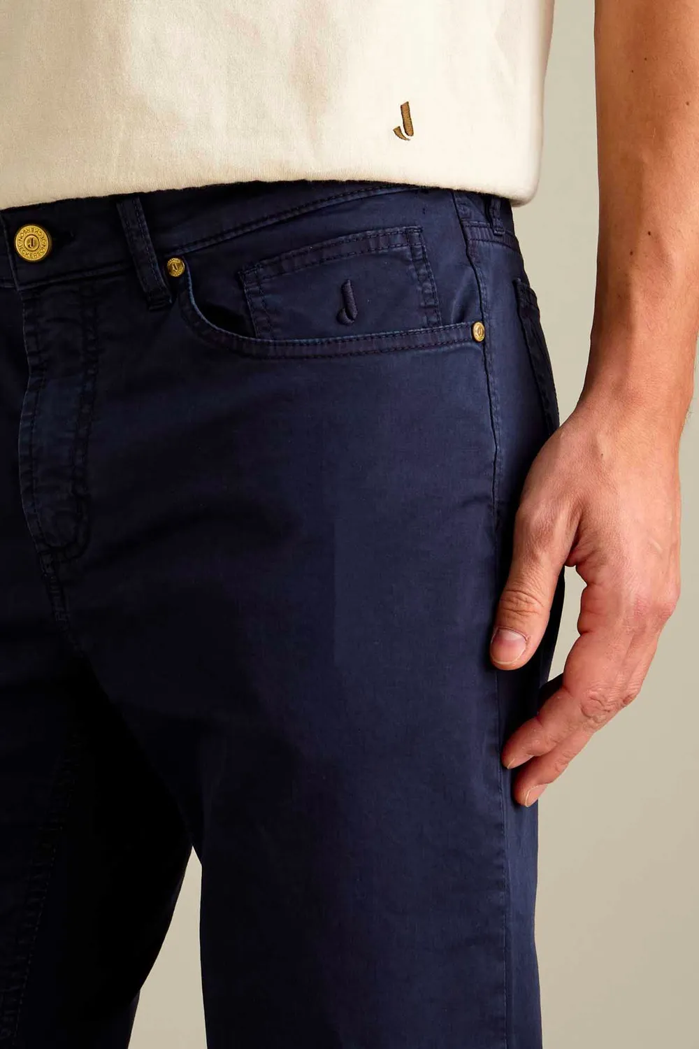 Jeckerson Jordan Slim Fit Hose dunkelblau Satin