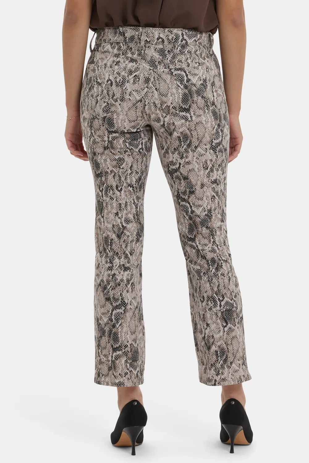 NYDJ Marilyn Straight Ankle Jeans Desert Python gemustert