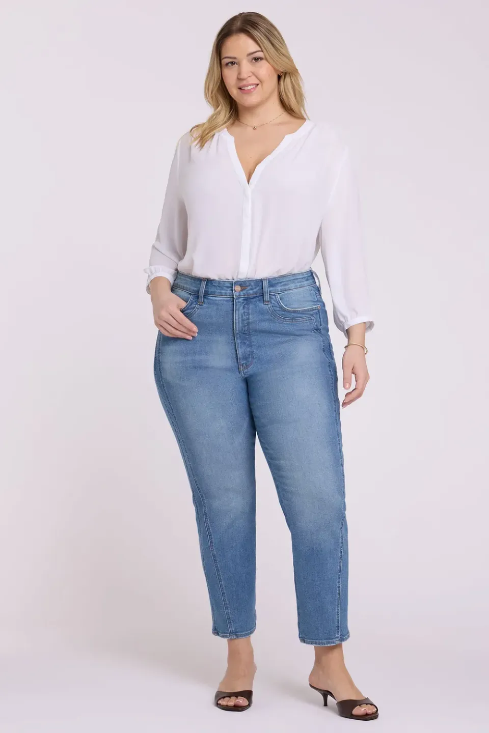 NYDJ Marilyn Straight Ankle Jeans Plus Port Sea schlank