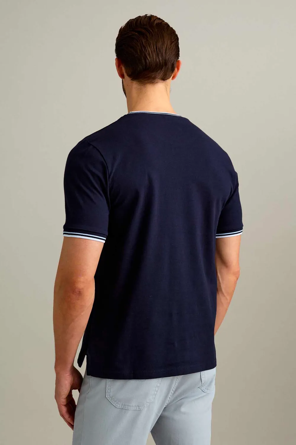 Jeckerson T-Shirt Piquet Dunkelblau Kurzarm