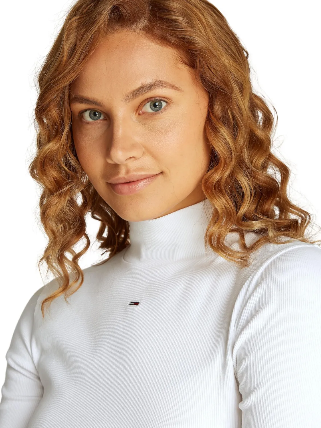Tommy Jeans Essential Damen Langarmshirt Mock-Kragen