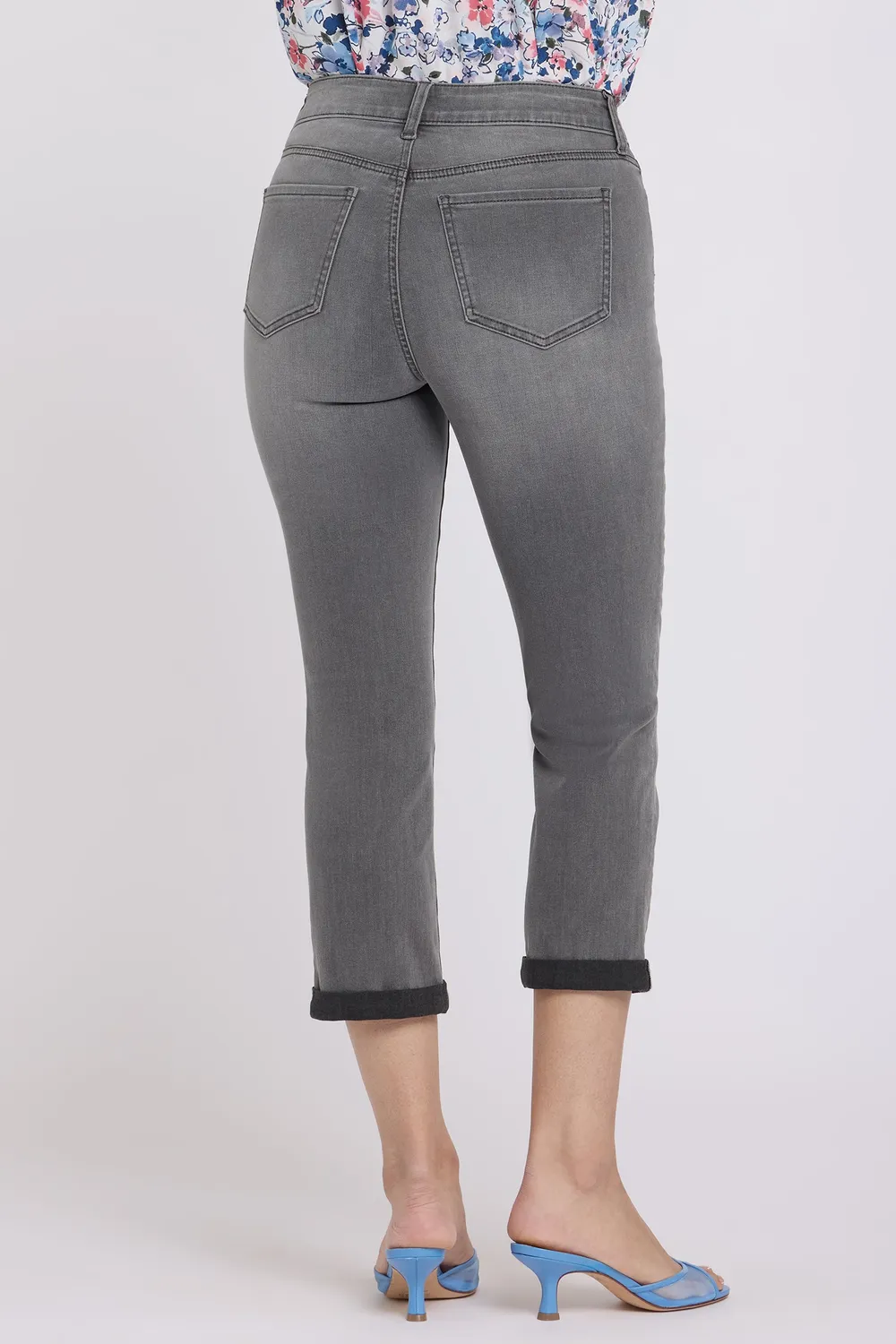 NYDJ Chloe Skinny Capri Jeans Dusty Ash Grau