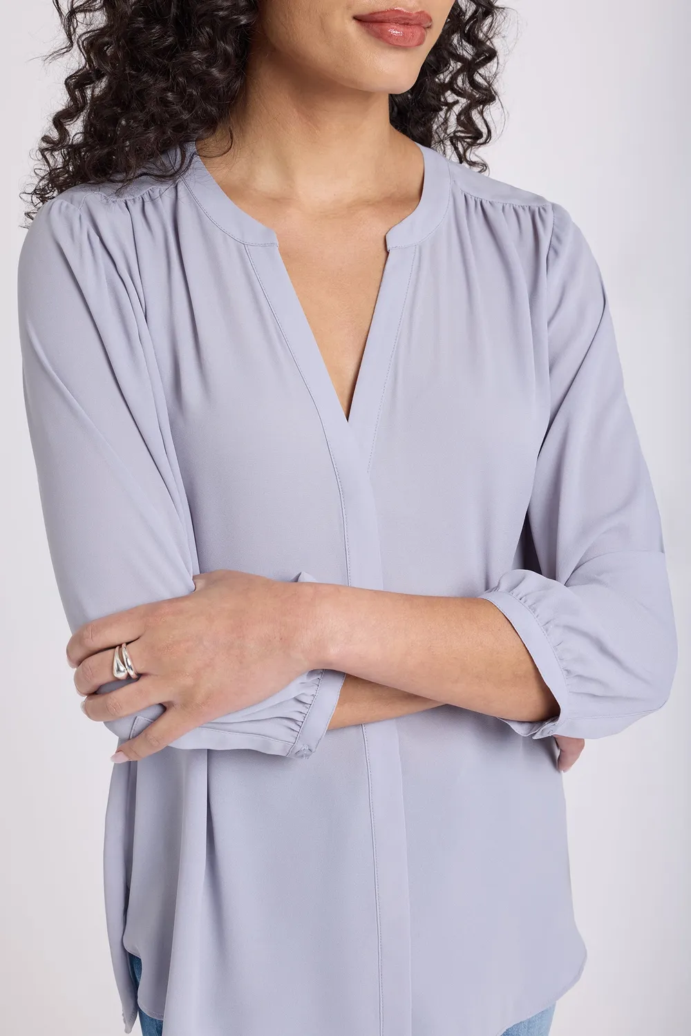 NYDJ Pintuck Bluse Vintage Lavender 3/4-Arm