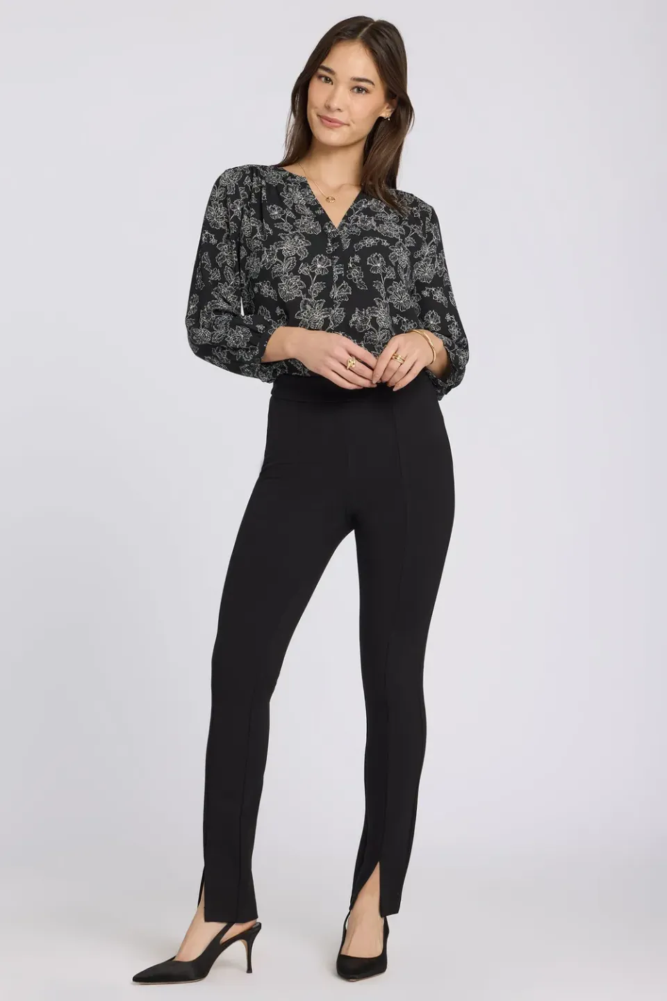 NYDJ Zelda Pull-On Pants Schwarz Ponte Slim