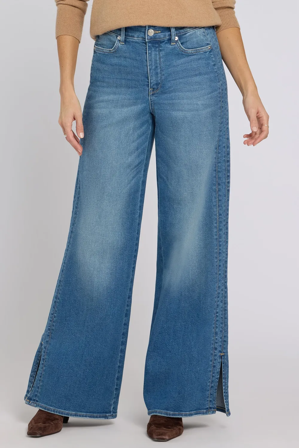 NYDJ Mia Palazzo Jeans Phlox Wide Leg hellblau
