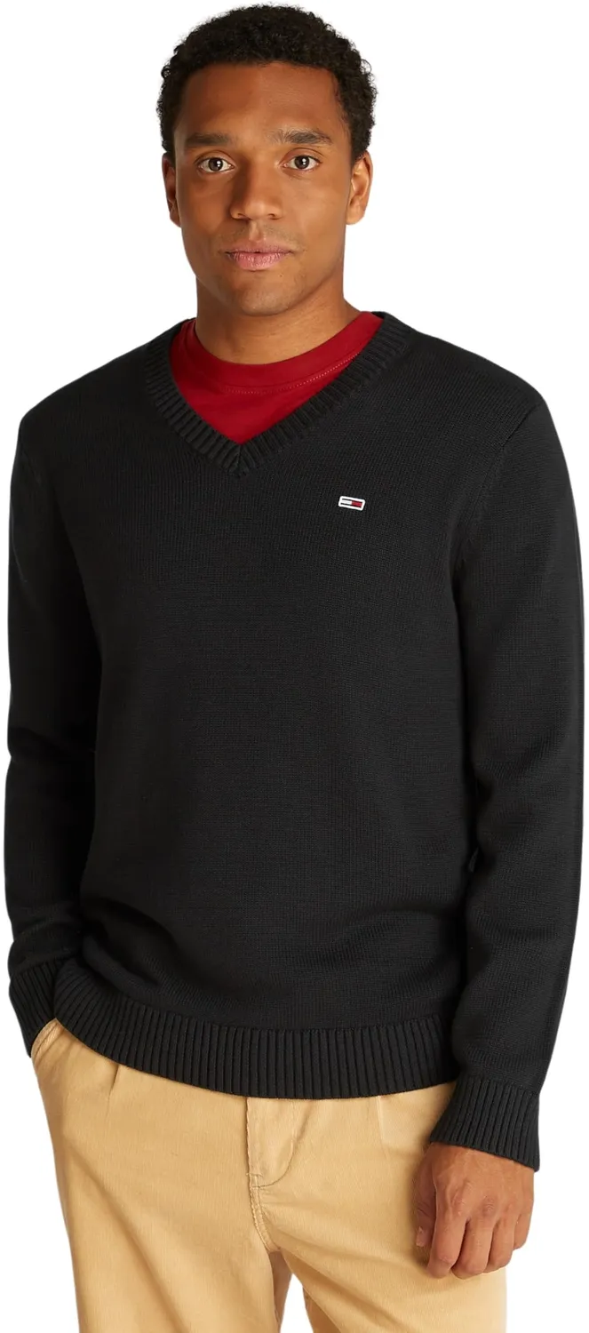Tommy Jeans Slim Essential Herren Pullover V-Ausschnitt S