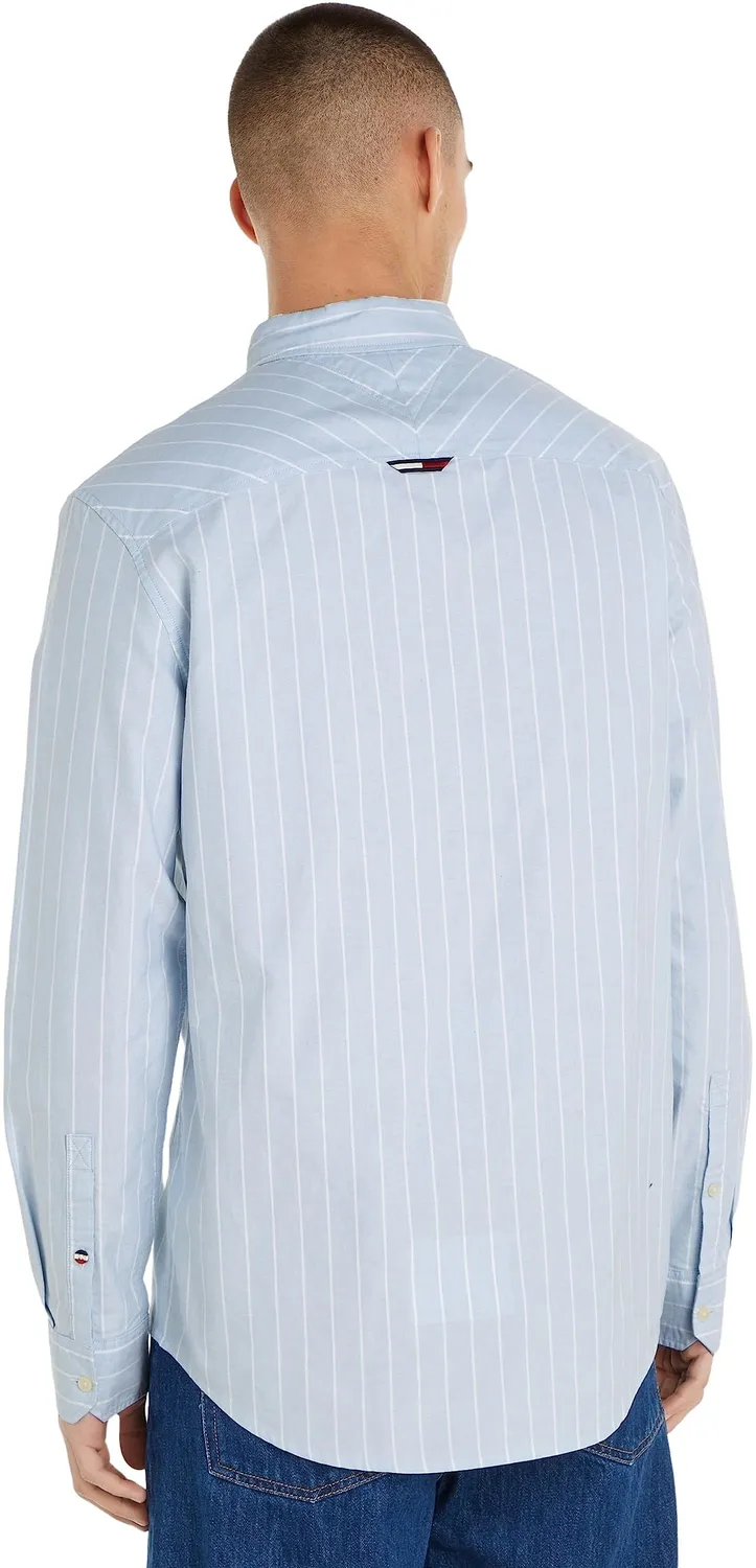 Tommy Jeans Classic Oxford Herrenhemd XS Streifen Blau