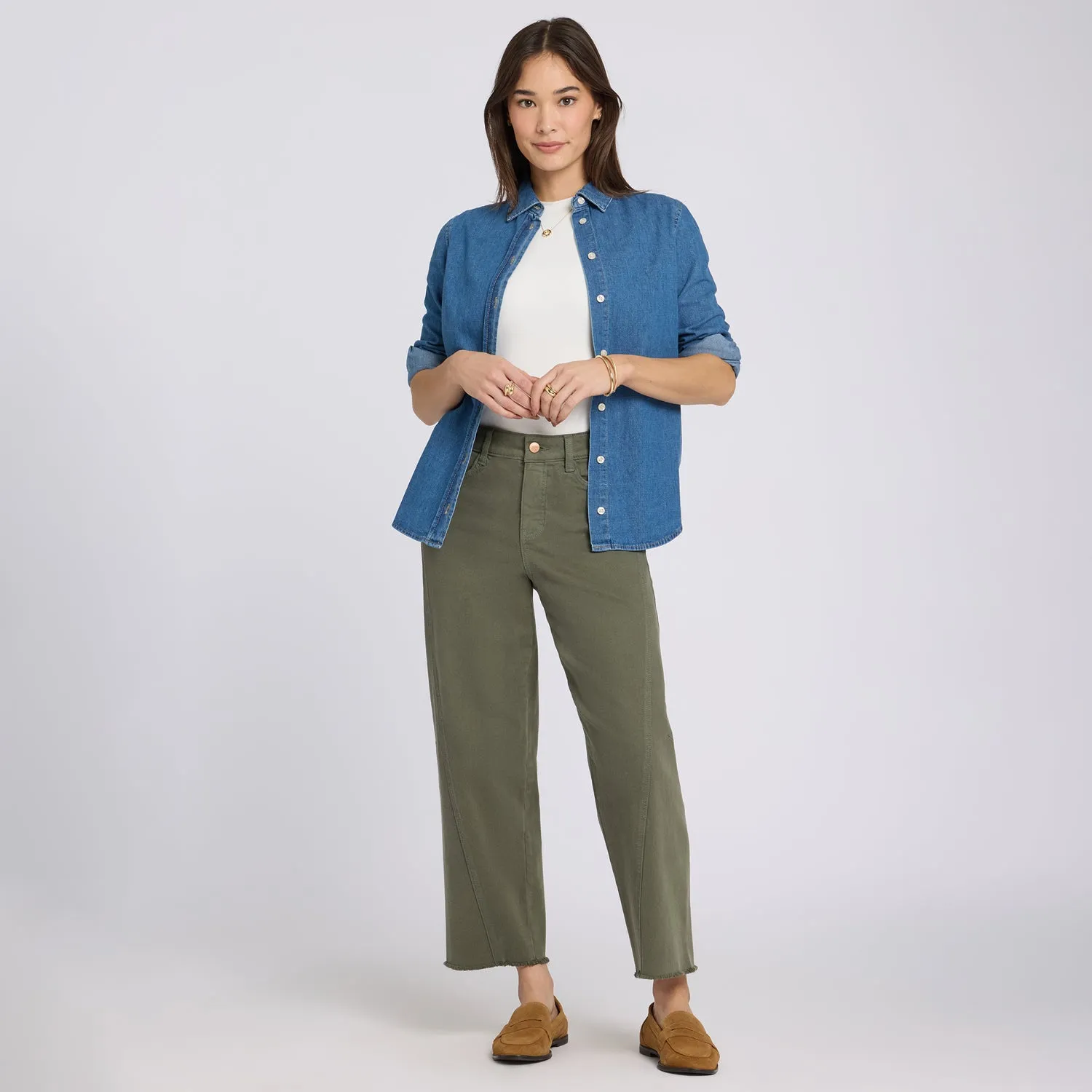 NYDJ Alyssa Relaxed Crop Jeans Desert Green