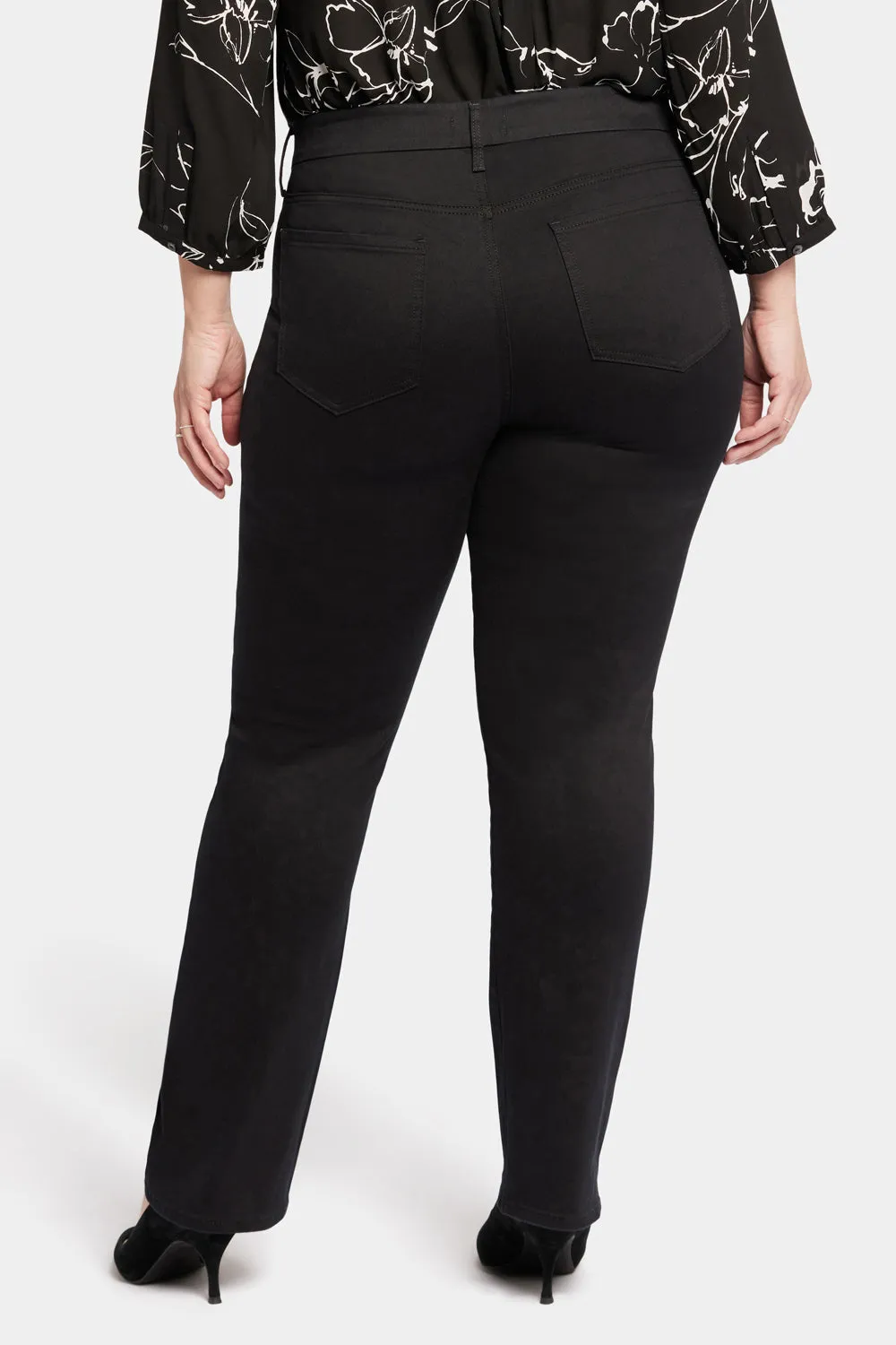 NYDJ Waist-Match Marilyn Straight Plus Jeans Schwarz