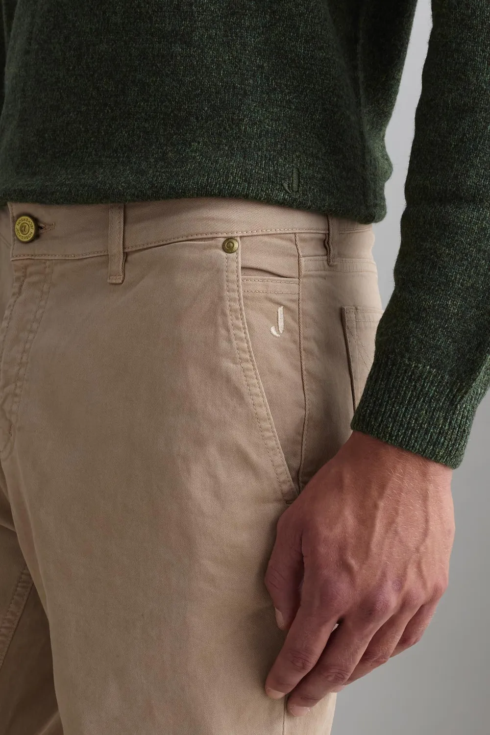 Jeckerson Julius Chino Slim Fit Beige Sand Gabardine