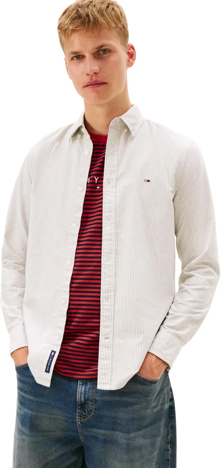 Tommy Jeans Stripe Oxford Herren Hemd Slim Fit gestreift