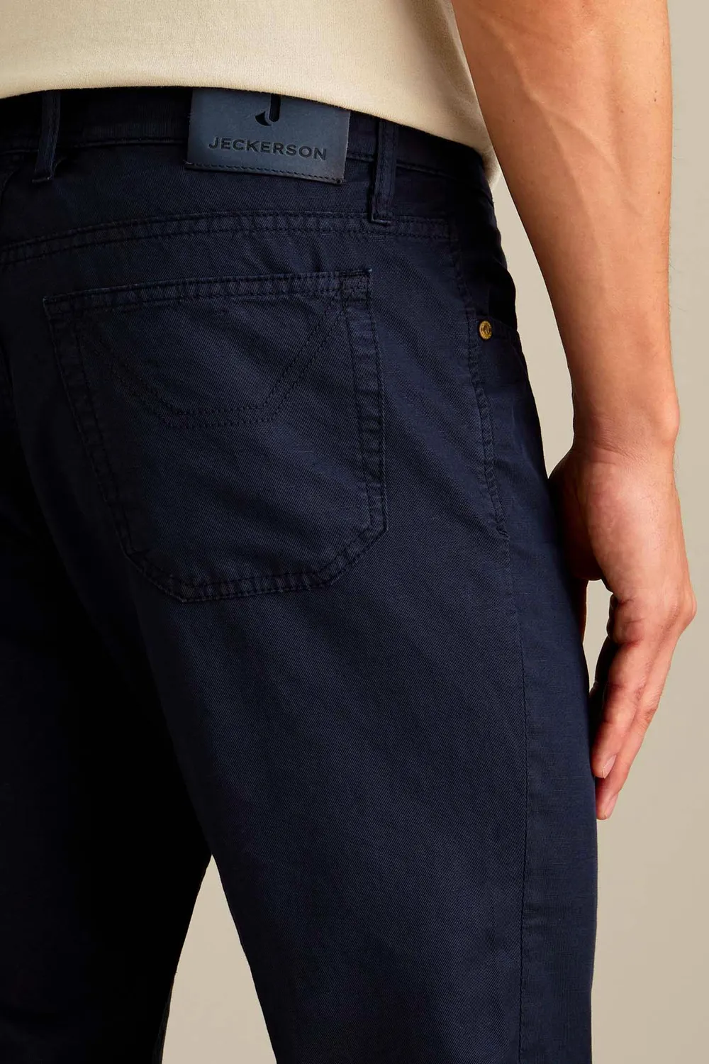 Jeckerson Jordan Hose Slim Fit Dunkelblau Leinen