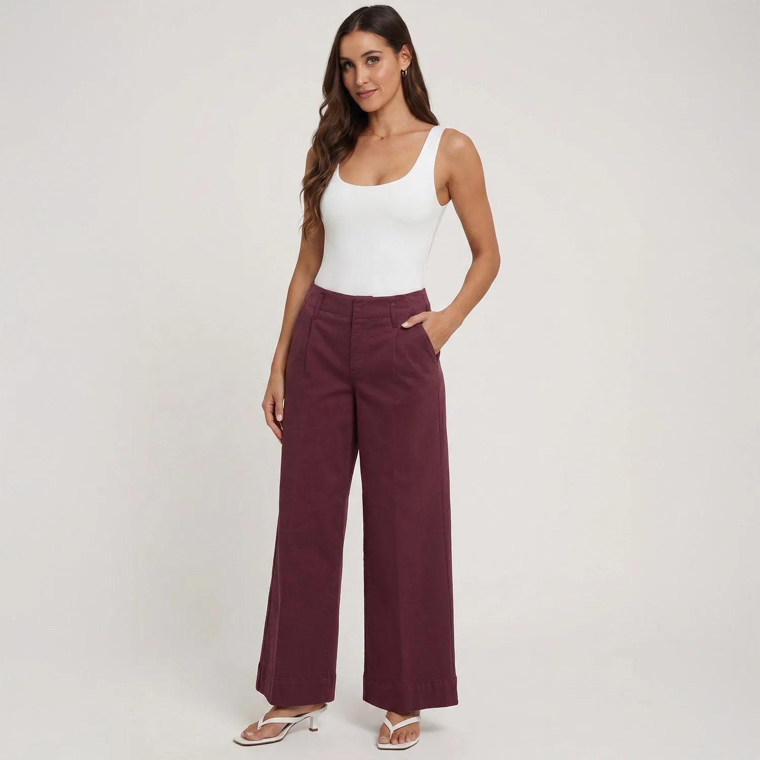 NYDJ Mona Wide Leg Trouser Jeans Sienna Red weit